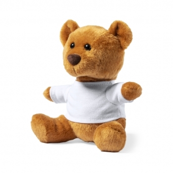 Osito de peluche con camiseta blanca extraíble fácil marcaje natural marrón