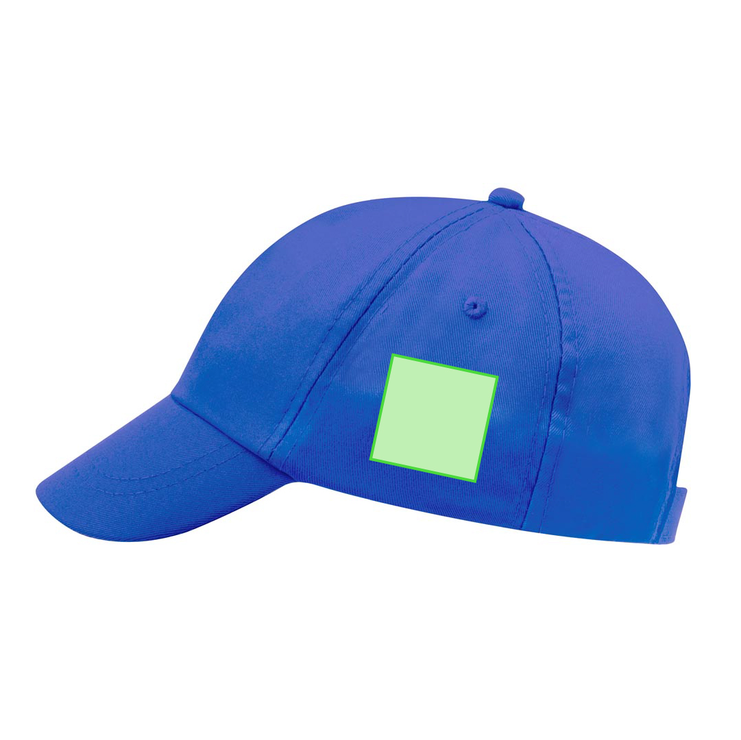 Gorra niño 5 paneles poliéster RPET suave cierre velcro orificio ventilación