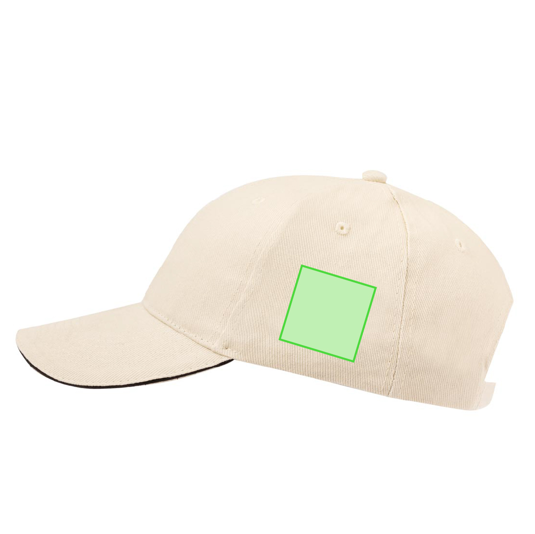 Gorra 6 paneles de algodón peinado 250 g/m² premium con sandwich en visera y cierre de hebilla metálica