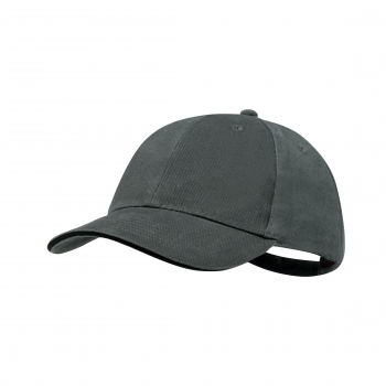 Gorra 6 paneles de algodón peinado 250 g/m² premium con sandwich en visera y cierre de hebilla metálica