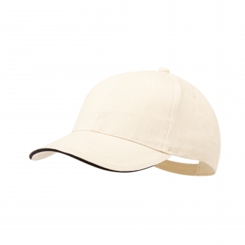 Gorra 6 paneles de algodón peinado 250 g/m² premium con sandwich en visera y cierre de hebilla metálica