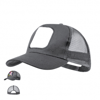 Gorra trucker de algodón y poliéster con parche frontal cosido para sublimación y redecilla trasera