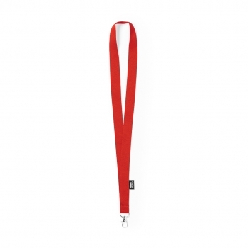 Lanyard de poliéster RPET con gancho metálico giratorio, etiqueta RPET y blanco para sublimación