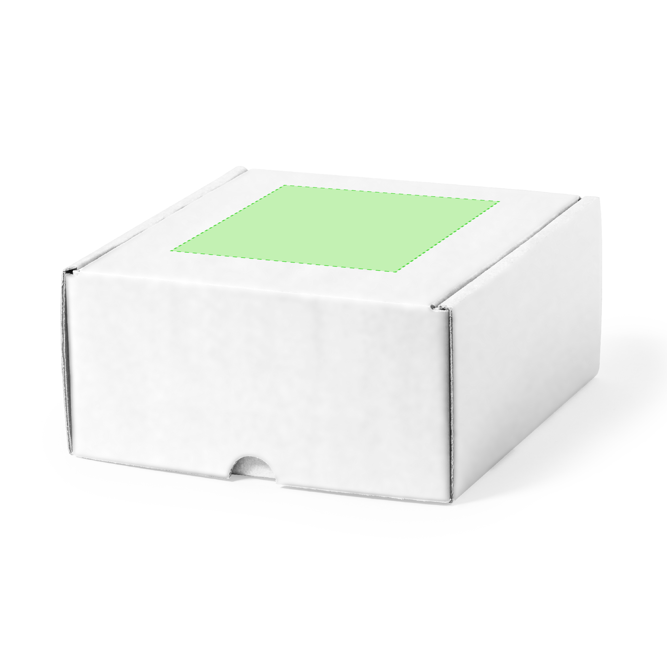 Caja de presentación S en cartón corrugado FSC blanco — 16x15x8,5 cm, tamaño pequeño de la gama blanca