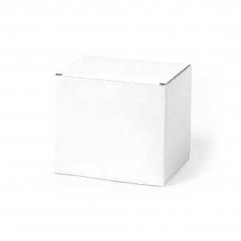 Caja de presentación para tazas en cartón corrugado blanco — 12x10,6x9 cm, diseñada específicamente para tazas