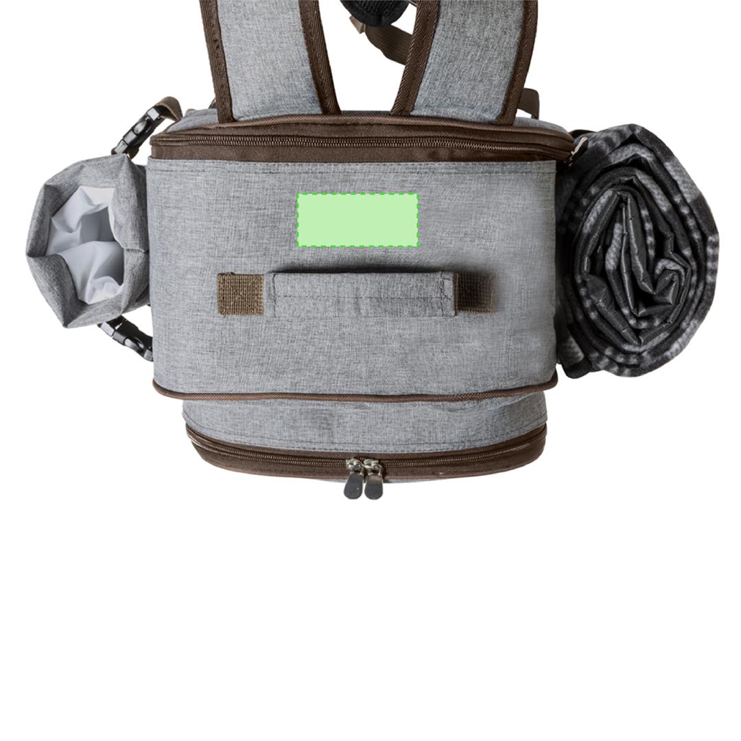 Mochila nevera para picnic de poliéster reciclado RPET plegable 4 servicios con asas acolchadas para 4 personas