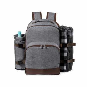 Mochila nevera para picnic de poliéster reciclado RPET plegable 4 servicios con asas acolchadas para 4 personas