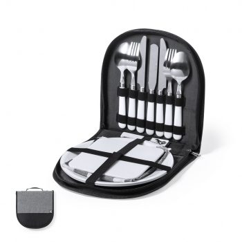 Set de picnic de poliéster 600D reciclado 2 servicios para 2 personas