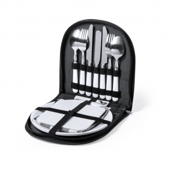 Set de picnic de poliéster 600D reciclado 2 servicios para 2 personas