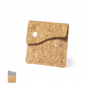 Cenicero de bolsillo de corcho natural con interior de aluminio ignífugo