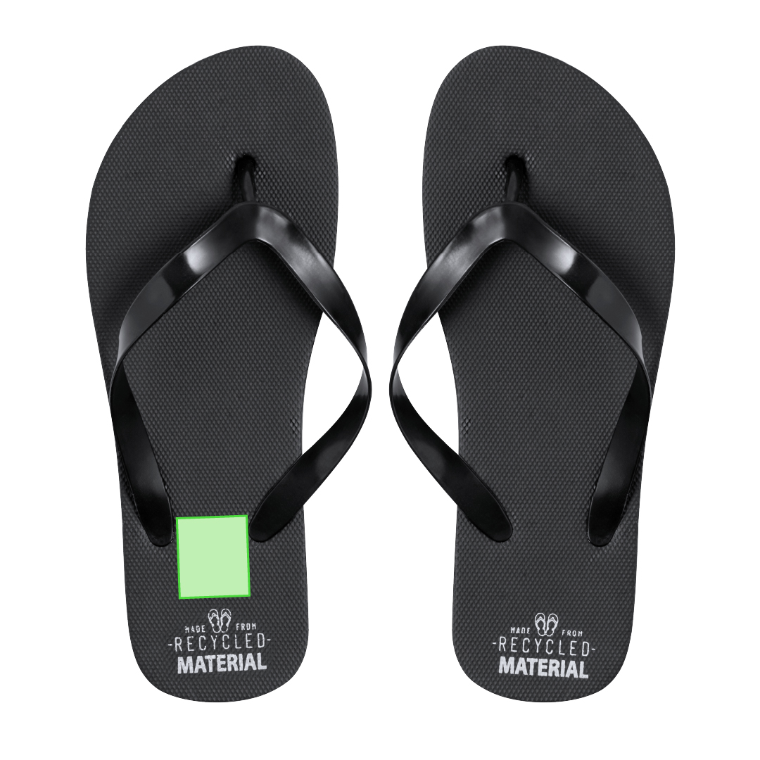 Par de chanclas de EVA reciclada y PVC línea nature con distintivo reciclado en el talón — tallas 36-38 y 42-44