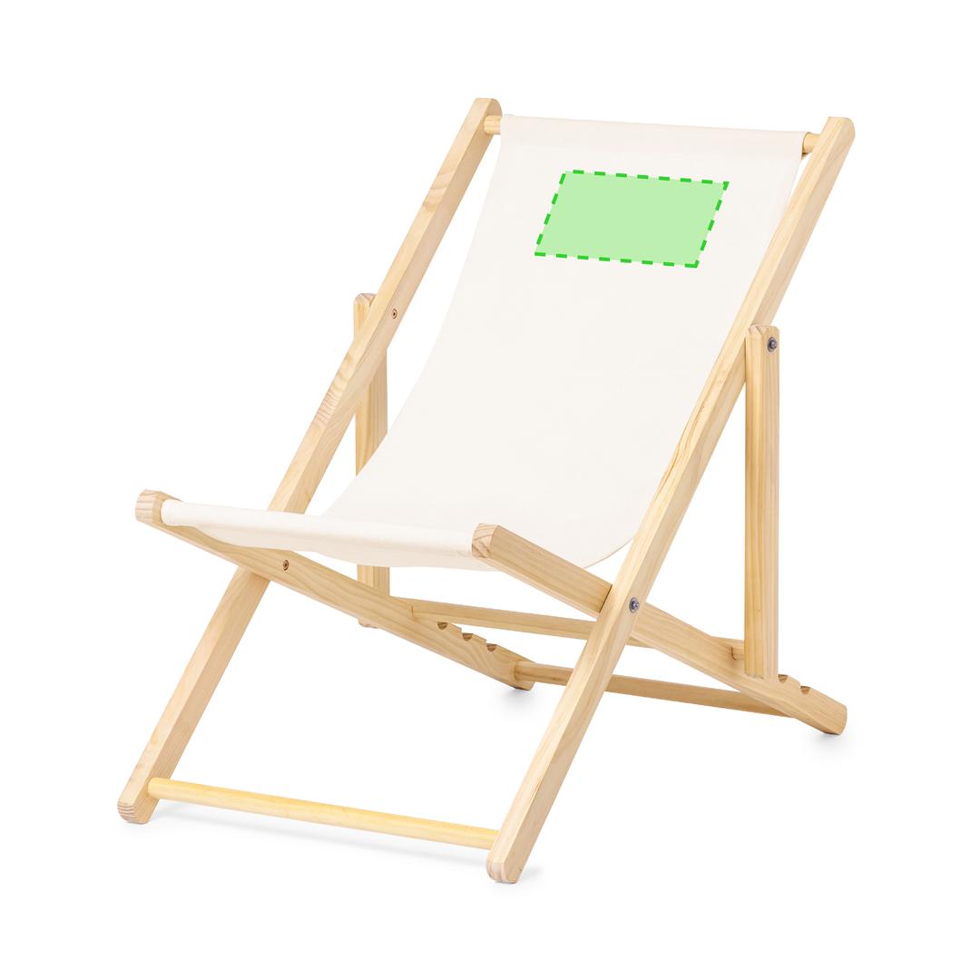 Silla plegable de madera y canvas reclinable en 4 posiciones — convertible en tumbona (60,5x80 cm)