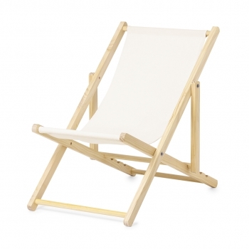 Silla plegable de madera y canvas reclinable en 4 posiciones — convertible en tumbona (60,5x80 cm)