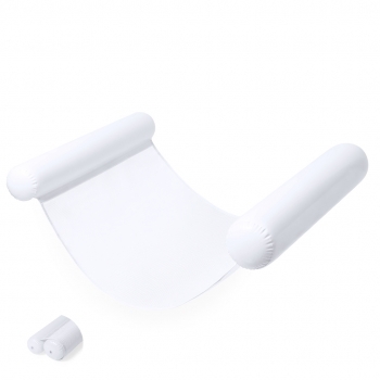 Colchoneta con extremos hinchables de PVC y redecilla central de poliéster blanco de 80x70 cm — plegado especial para impresión