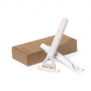 Set de afeitado con cuchilla de doble hoja de caña de trigo y gel de afeitar 8 g
