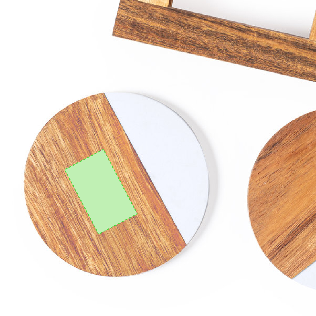 Set de posavasos de madera y mármol 2 piezas