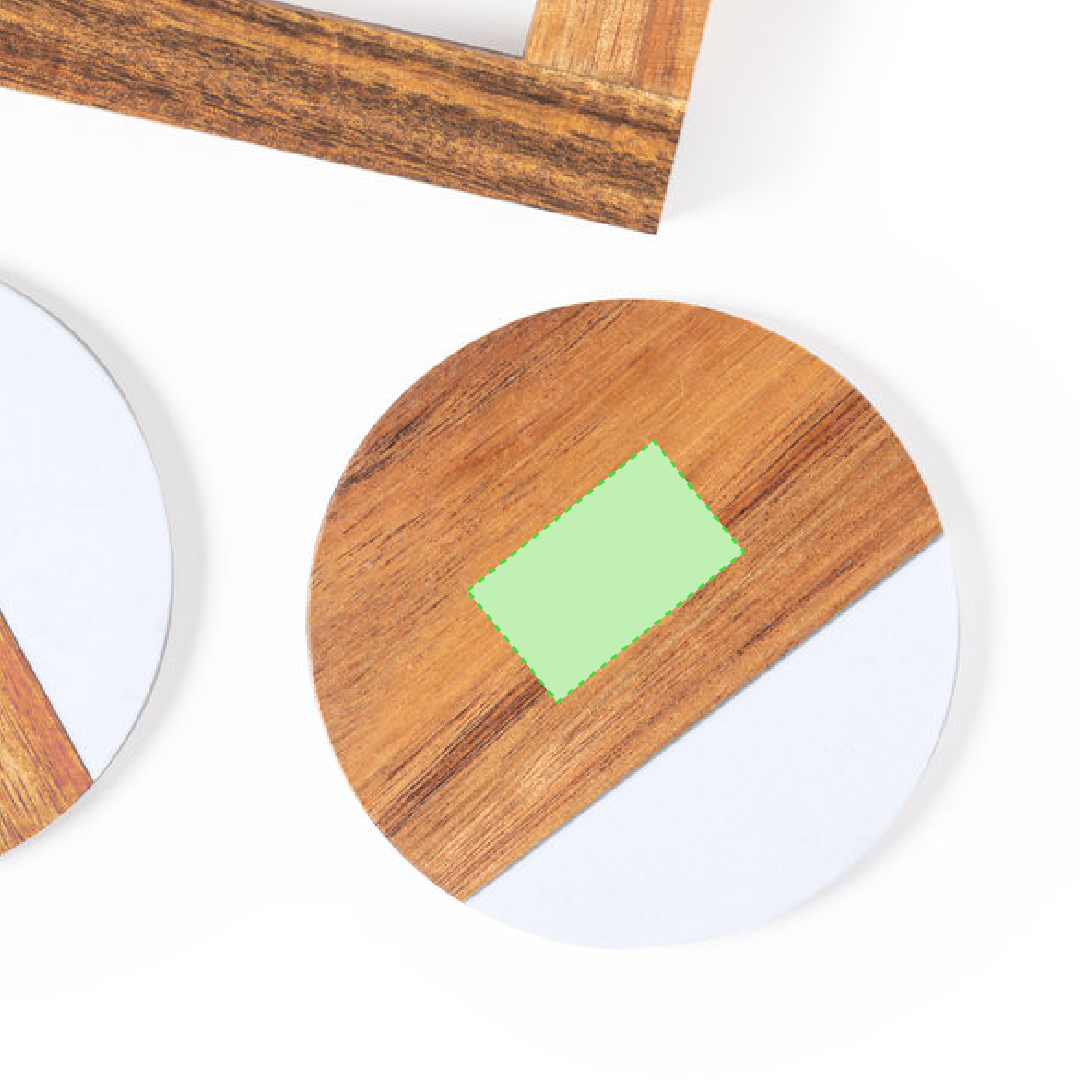 Set de posavasos de madera y mármol 2 piezas