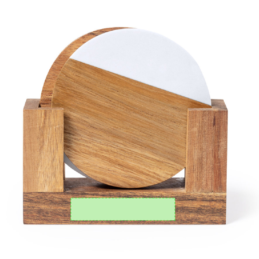 Set de posavasos de madera y mármol 2 piezas