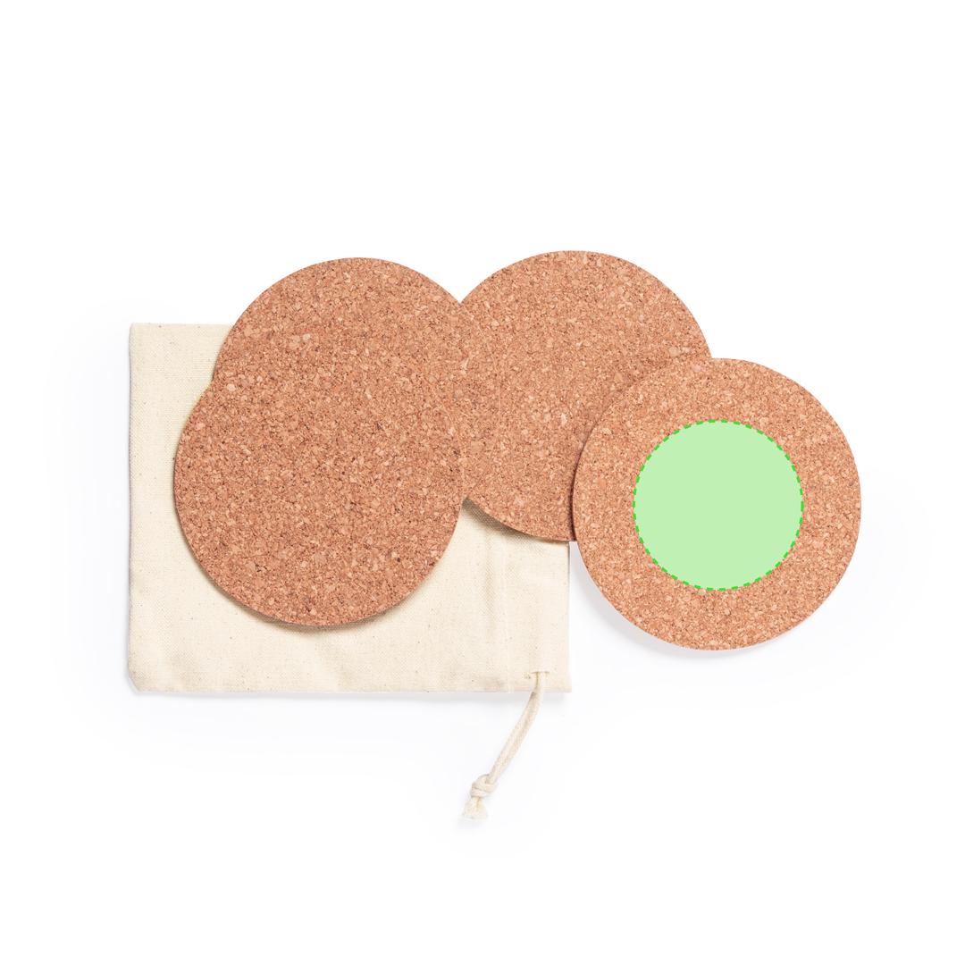 Set de posavasos de corcho natural 4 piezas