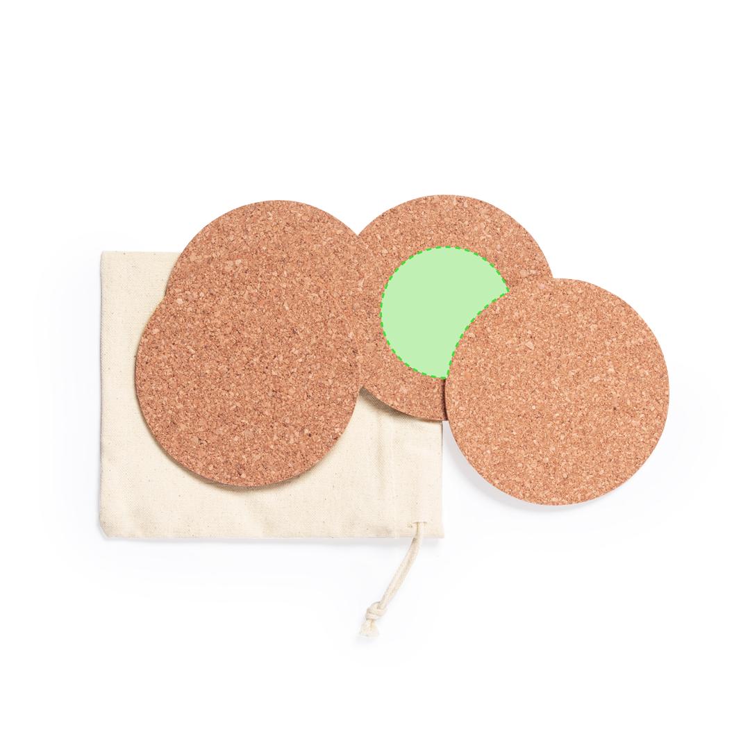 Set de posavasos de corcho natural 4 piezas