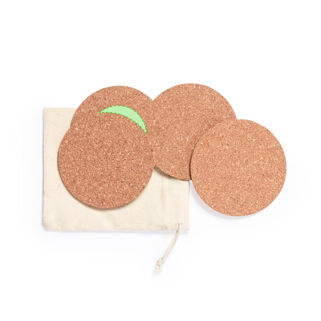 Set de posavasos de corcho natural 4 piezas