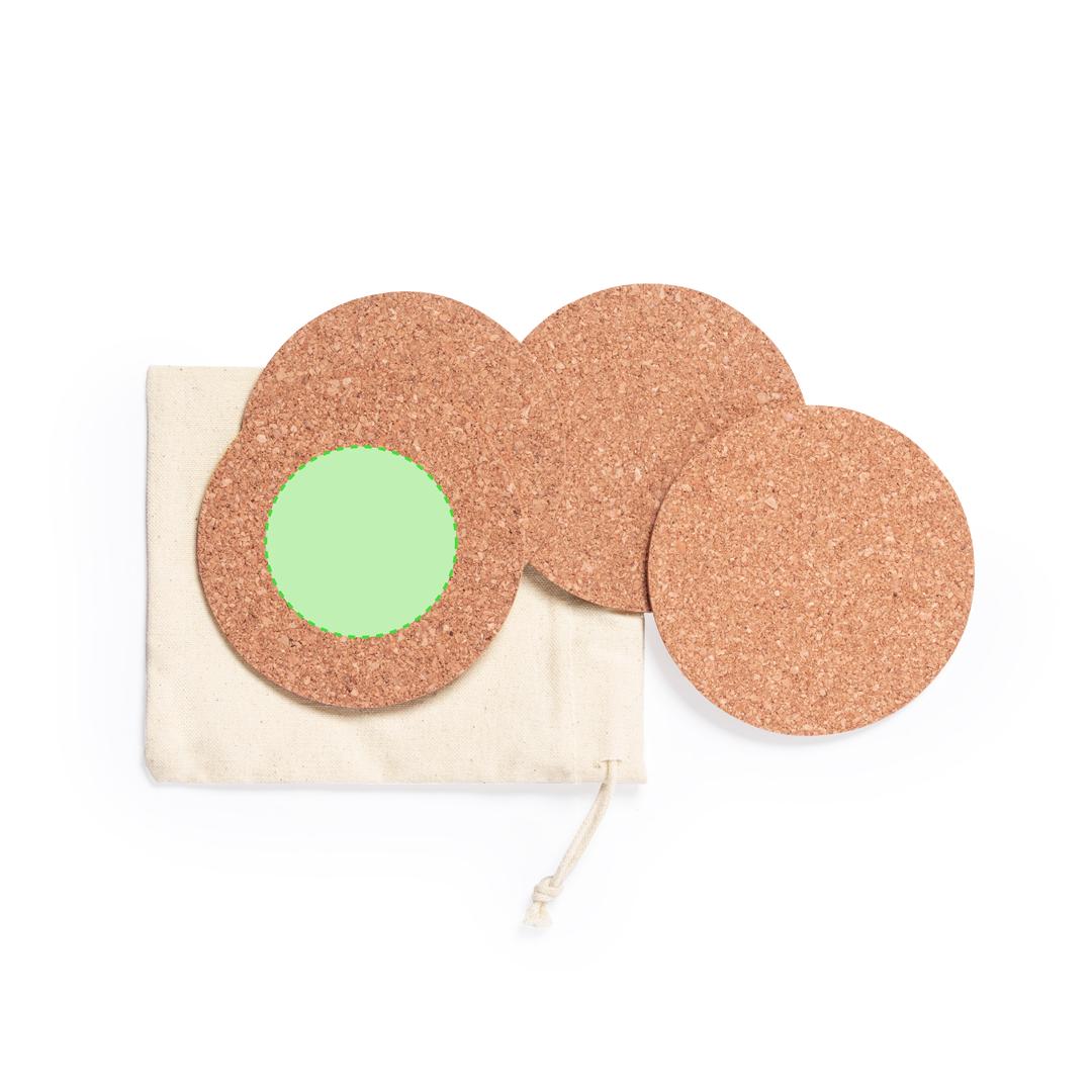 Set de posavasos de corcho natural 4 piezas