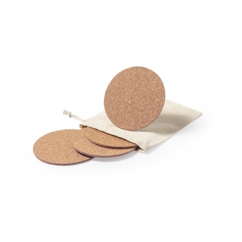 Set de posavasos de corcho natural 4 piezas