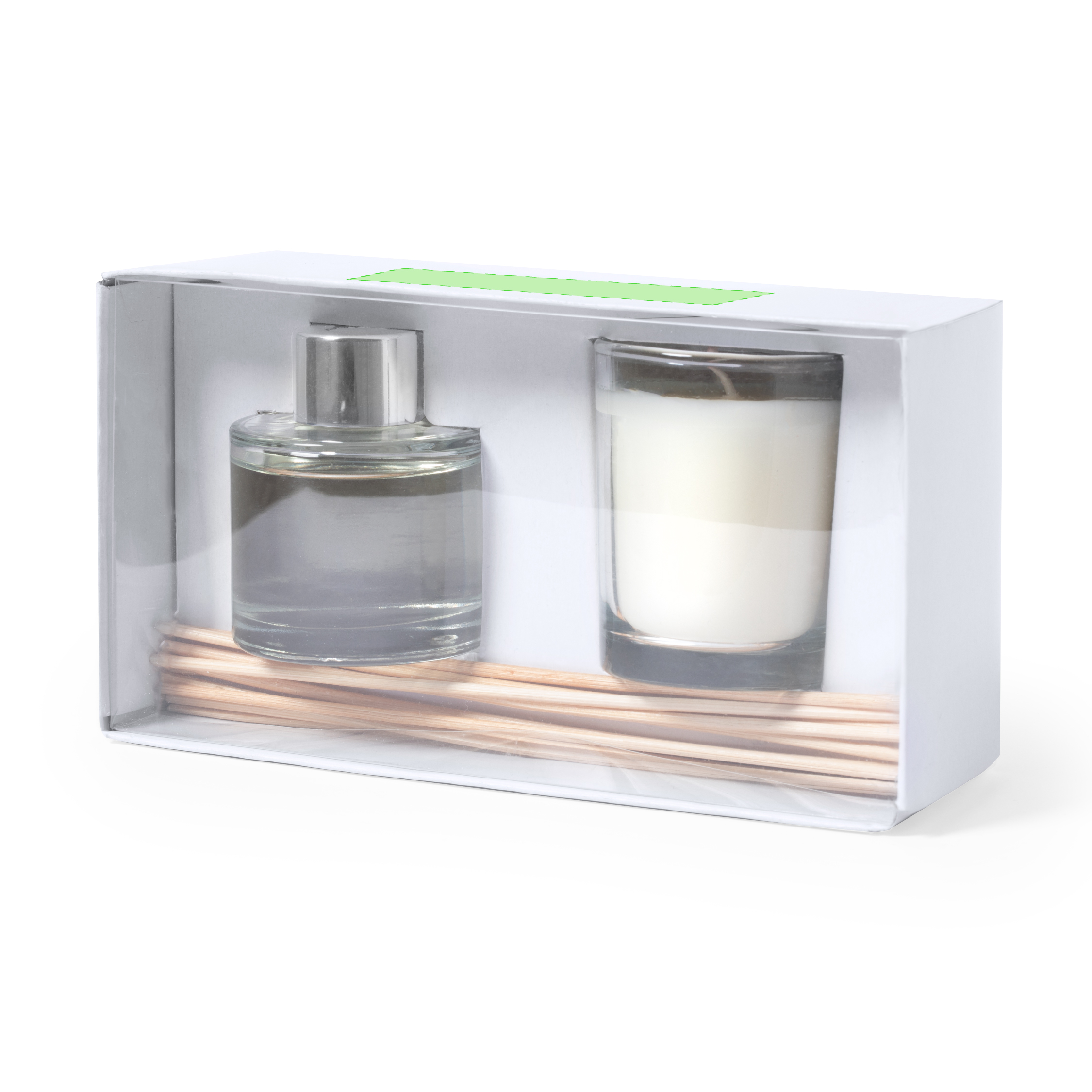 Set aromático con difusor y vela aroma vainilla