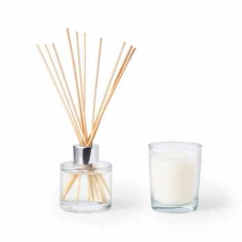 Set aromático con difusor y vela aroma vainilla