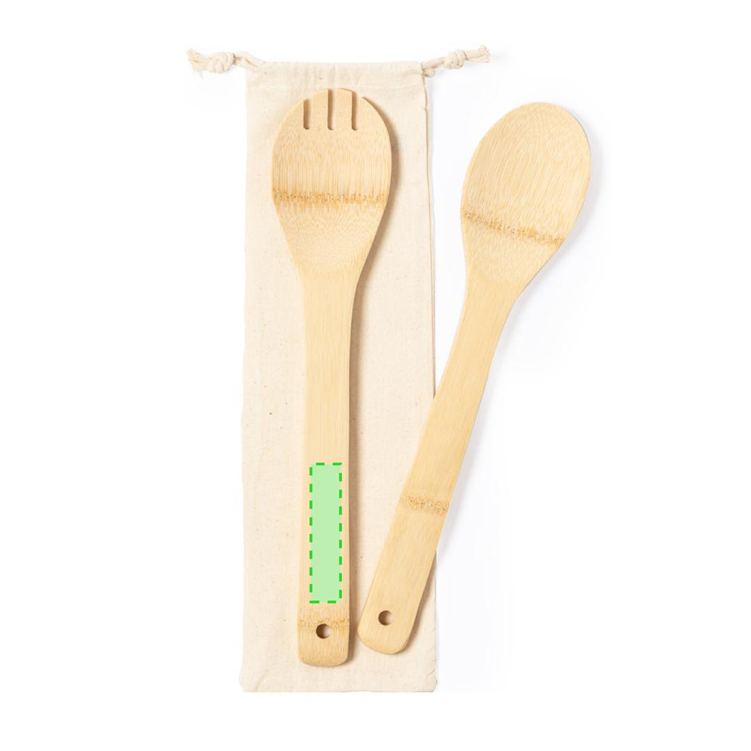Set de cubiertos para ensalada de bambú 2 piezas