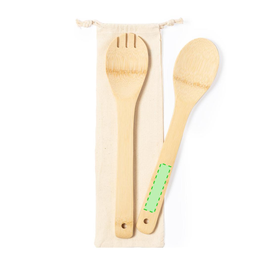 Set de cubiertos para ensalada de bambú 2 piezas