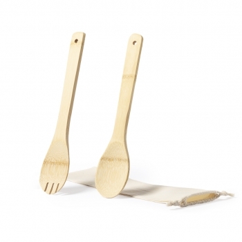Set de cubiertos para ensalada de bambú 2 piezas