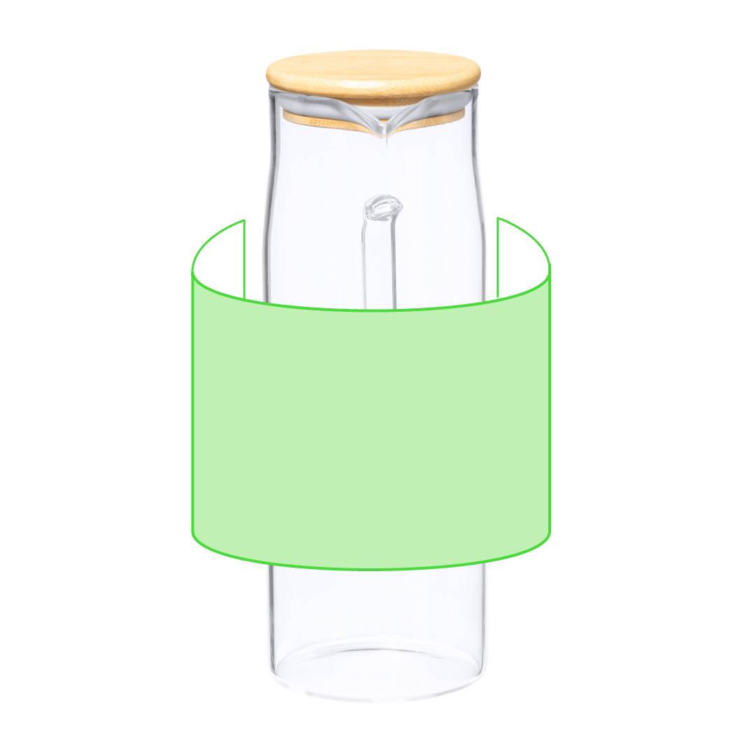 Jarra de agua y bebidas de cristal borosilicato con tapón de bambú 1,25 L