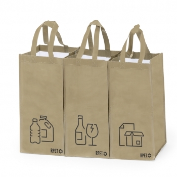 Set de bolsas reutilizables de poliéster reciclado RPET 3 bolsas