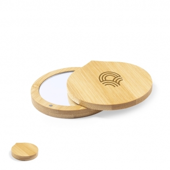 Espejo de bambú natural pulido línea nature con amplia superficie
