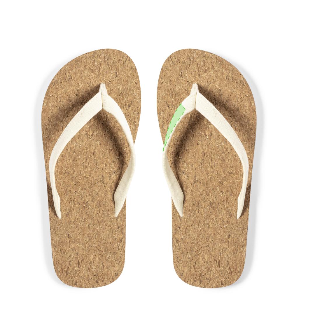 Par de chanclas Limited Edition con suela de corcho natural, tiras en color crudo y suela de EVA — tallas 36-38 y 42-44