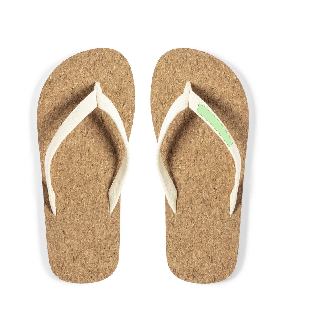Par de chanclas Limited Edition con suela de corcho natural, tiras en color crudo y suela de EVA — tallas 36-38 y 42-44