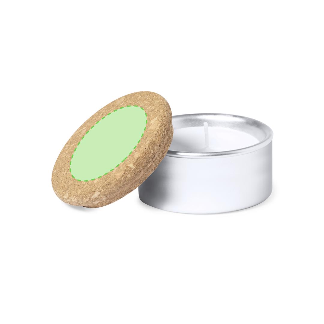 Vela aromática de aluminio con tapa de corcho aroma vainilla