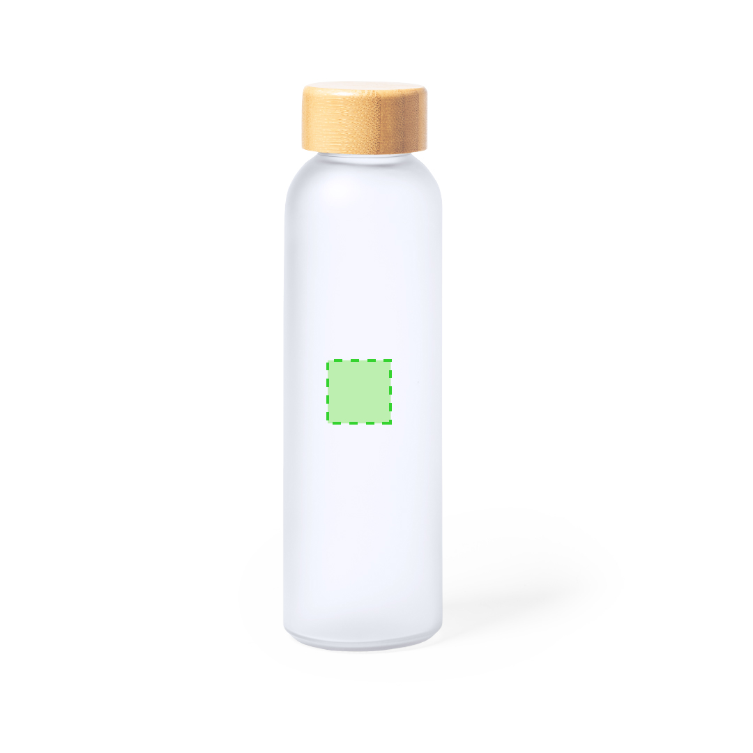 Bidón de cristal y bambú personalizable por sublimación 500 ml