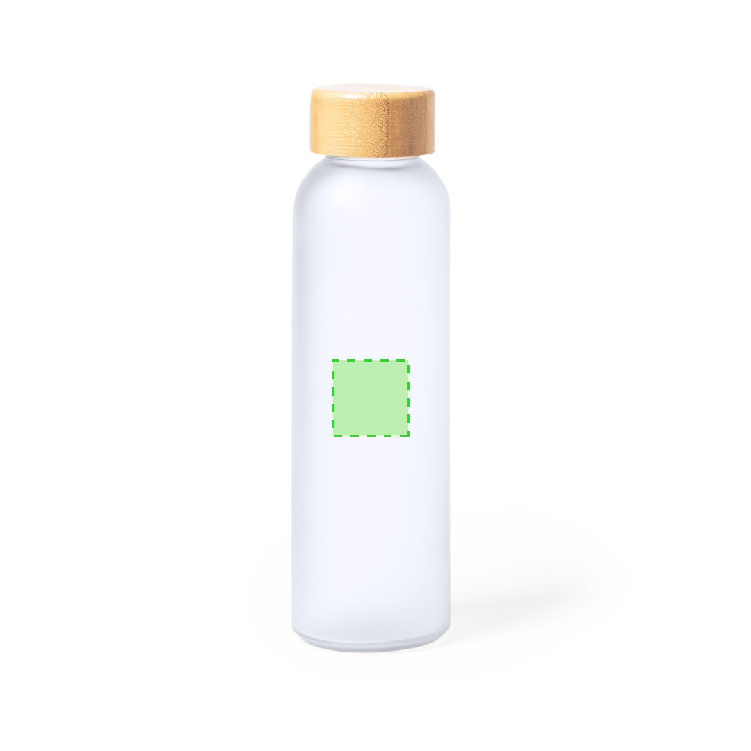 Bidón de cristal y bambú personalizable por sublimación 500 ml