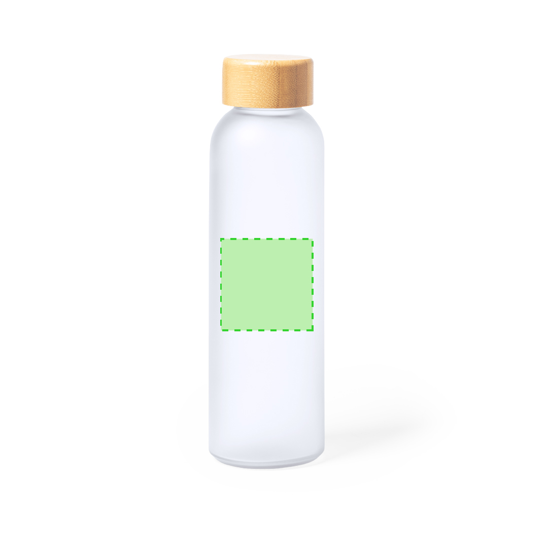 Bidón de cristal y bambú personalizable por sublimación 500 ml