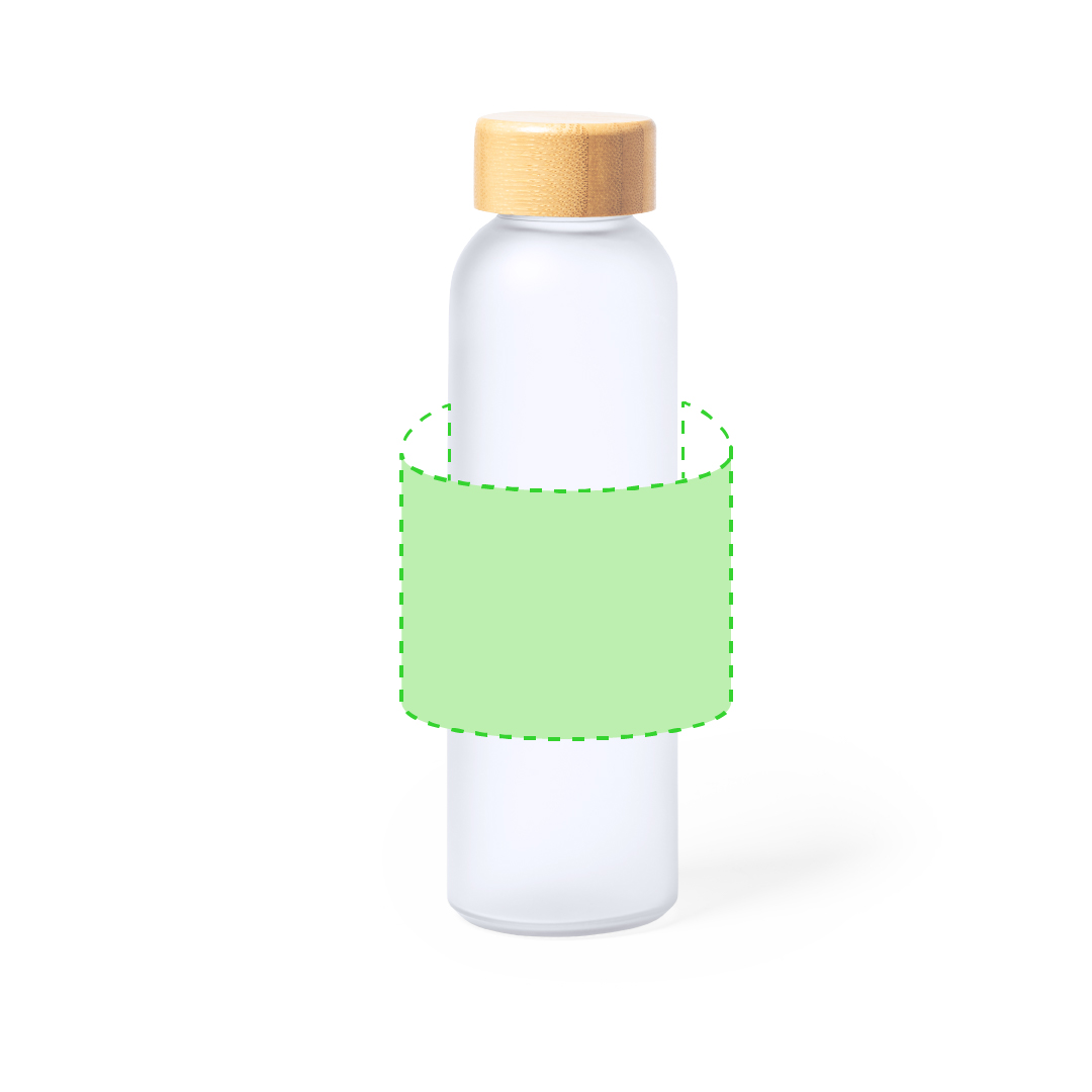 Bidón de cristal y bambú personalizable por sublimación 500 ml