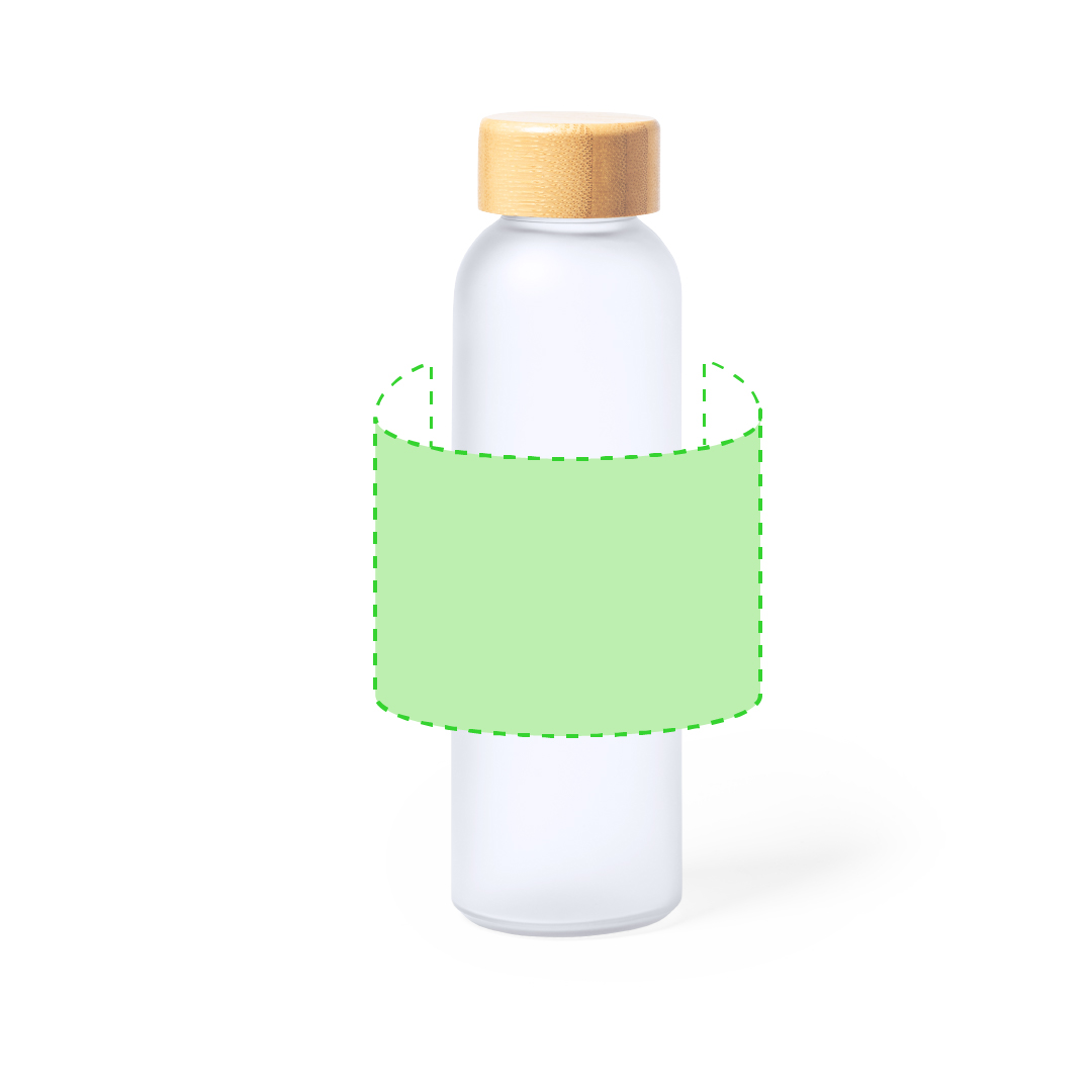 Bidón de cristal y bambú personalizable por sublimación 500 ml