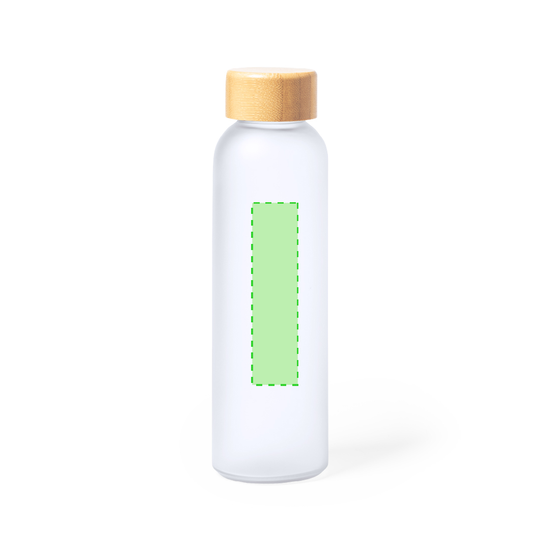 Bidón de cristal y bambú personalizable por sublimación 500 ml