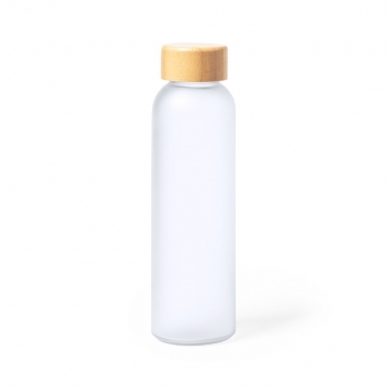 Bidón de cristal y bambú personalizable por sublimación 500 ml