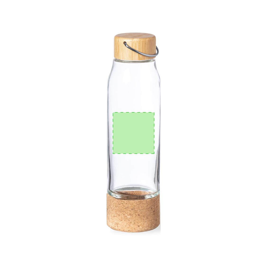Botella de diseño de cristal con bambú y corcho 470 ml