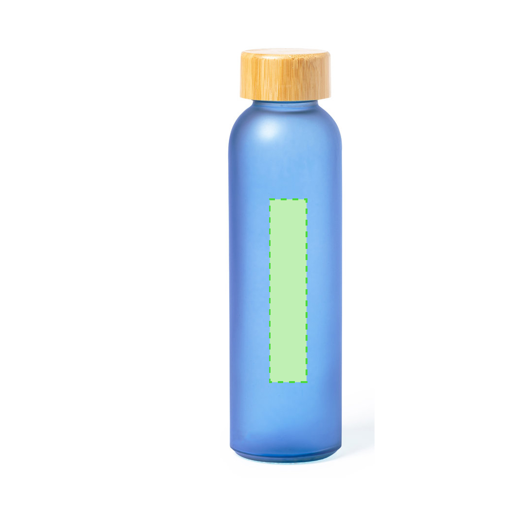 Botella deportiva de cristal grueso y bambú 500 ml