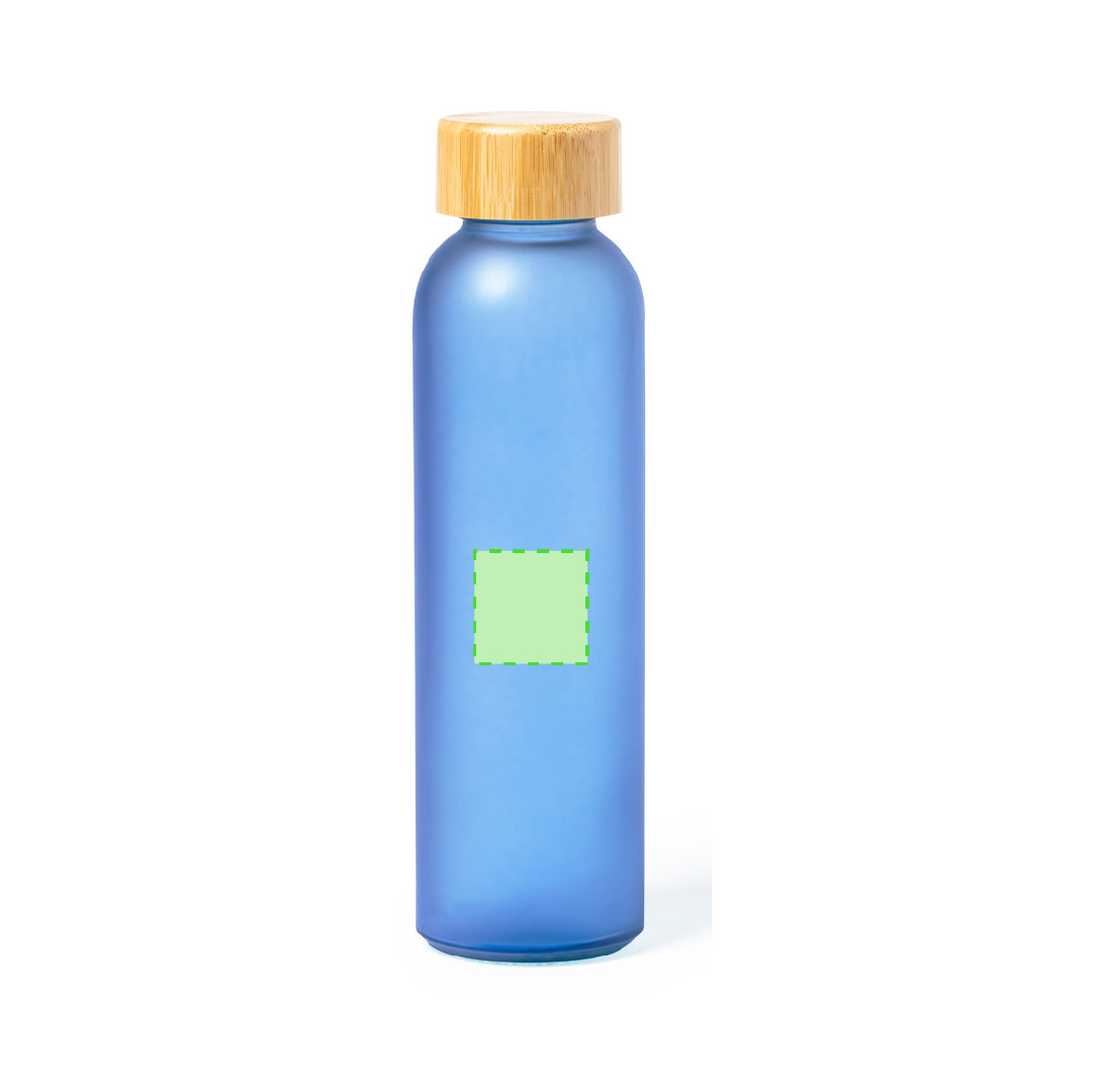 Botella deportiva de cristal grueso y bambú 500 ml