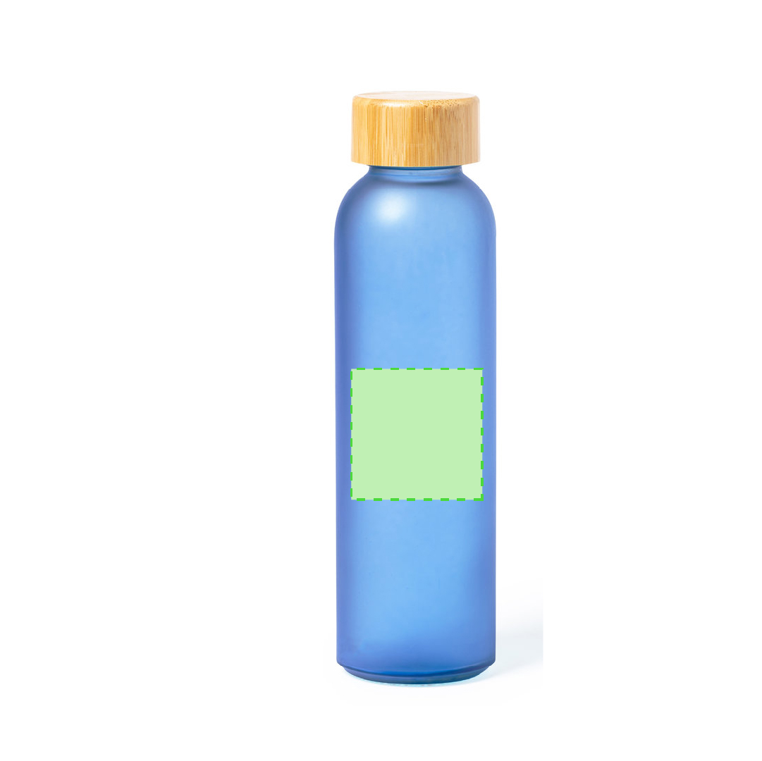 Botella deportiva de cristal grueso y bambú 500 ml