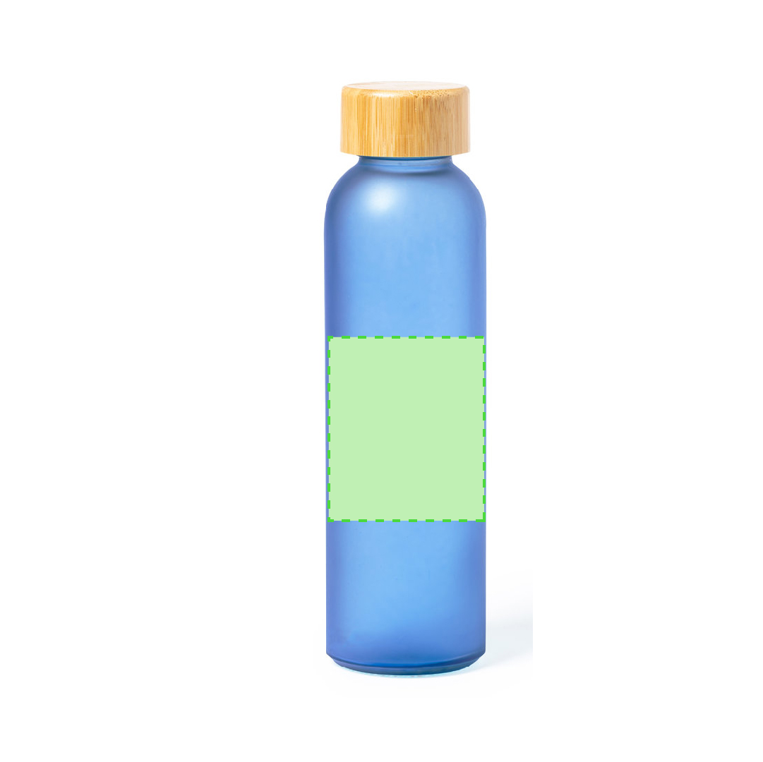 Botella deportiva de cristal grueso y bambú 500 ml